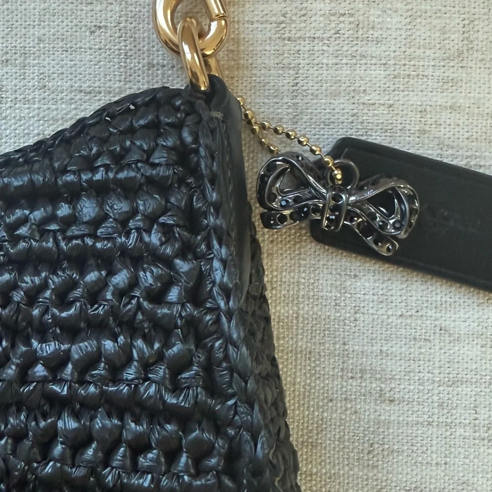 Coach Black Crochet Bag with Gold Chain - Picture 5 of 8